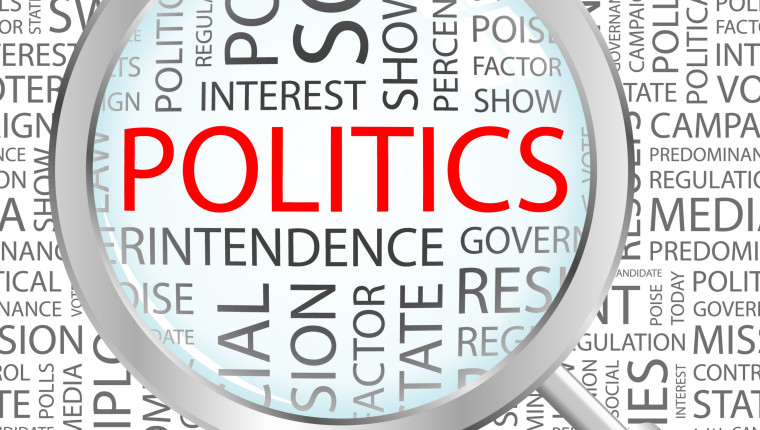 POLITICS. Vector word cloud illustration.